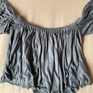 Grey Off the Shoulder Blouse